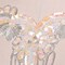 Peach Sequin Beaded Fringe Applique Patch With Rhinestone Neckline Design